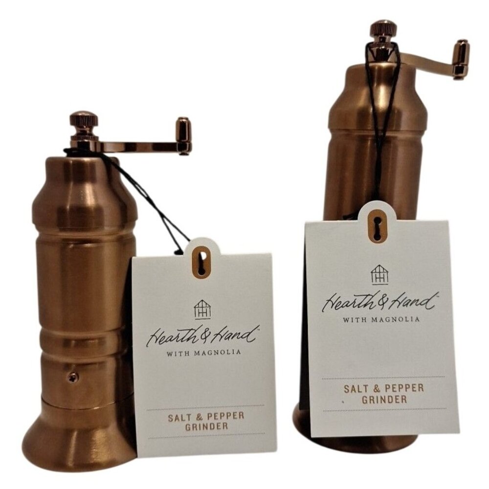 Set of Hearth & Hand Magnolia Copper Finish Salt & Pepper Grinder - Picture 1 of 6